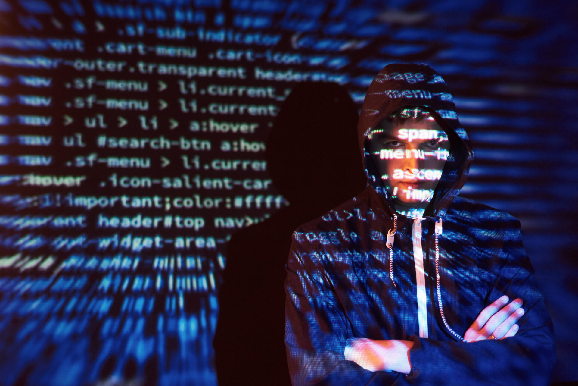 Man visualizing coding and programming concepts, integrating Ai in Coding for a futuristic approach.