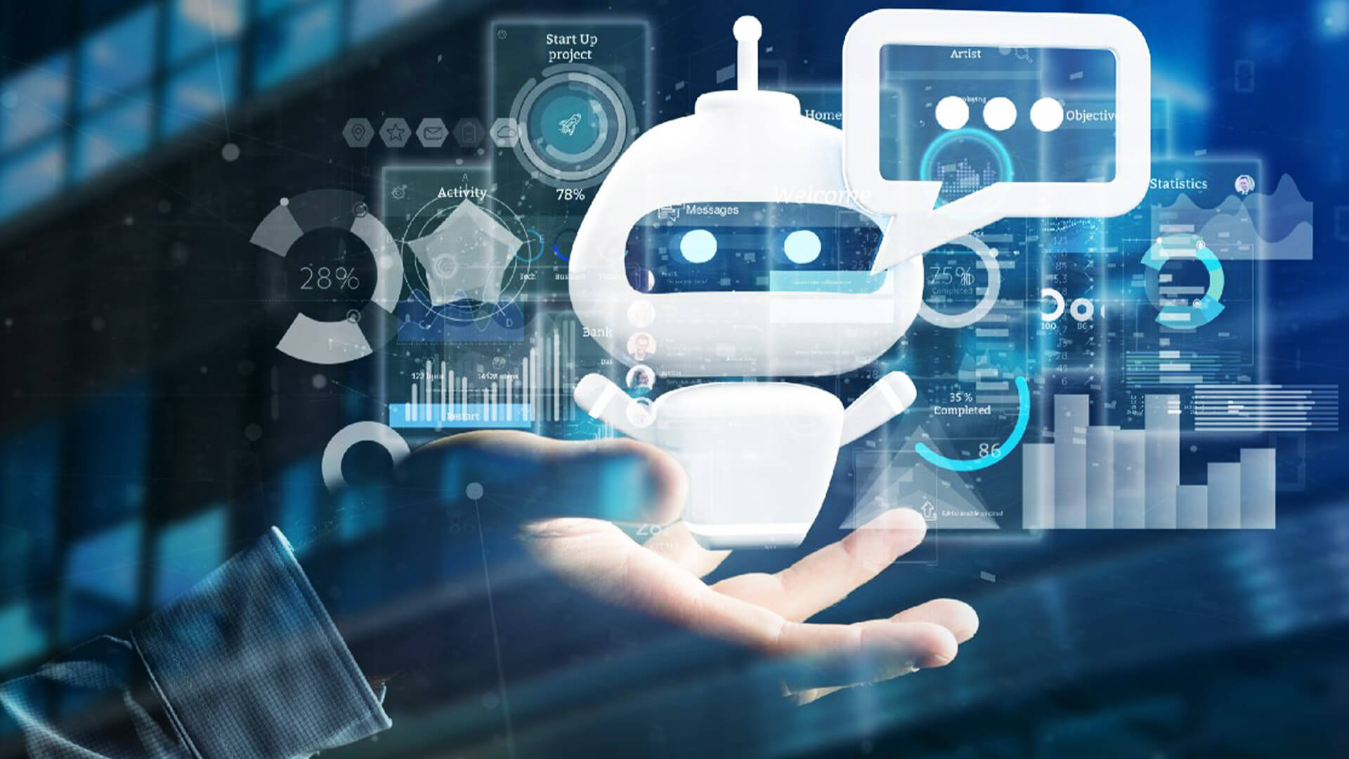 Infographic of maintenance and updates process for a chatbot.