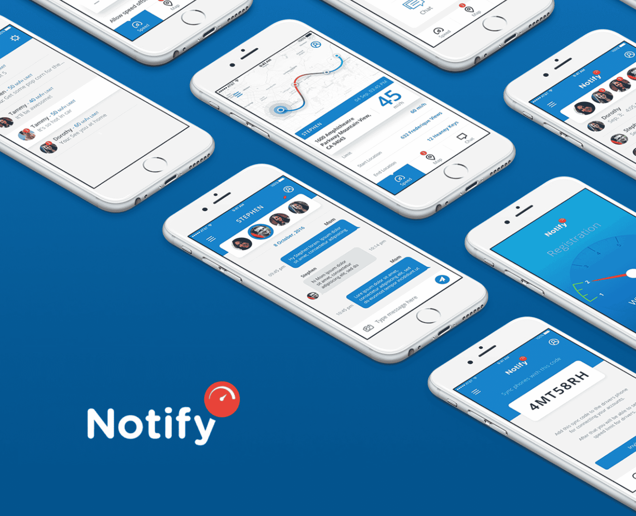 Notify Mobile App software development case study by Maxiom Technology