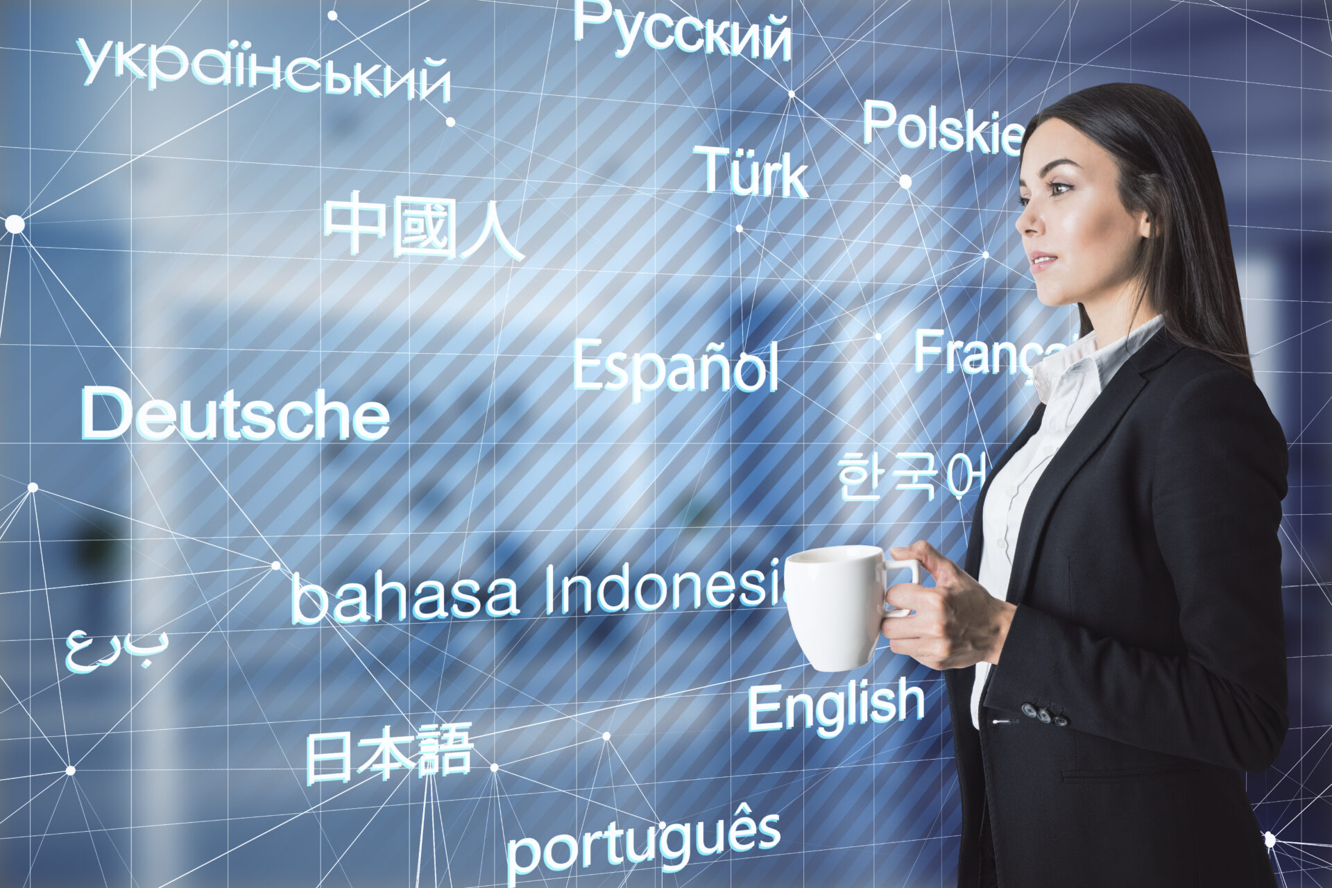 Exploring the Ethical Implications of Large Language Models 4 A woman virtually working with LLMs for machine learning, embodying the transformative implications of Large Language Models.